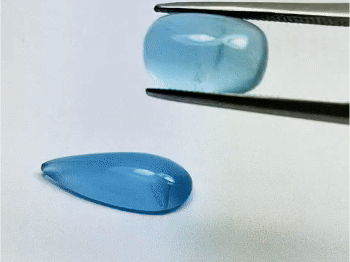 5.99ct Aquamarine Cabochon 15x7mm 11x7mm