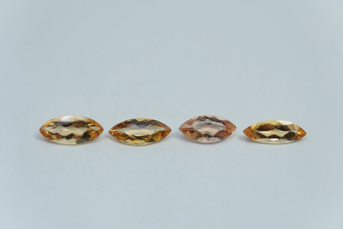2.38ct Imperial topaz 9x4mm / 9x4mm / 8x4mm / 9x3.5mm