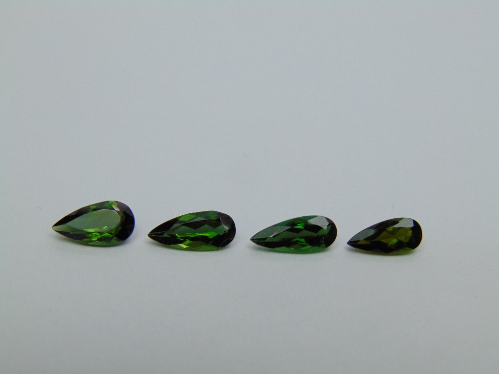 2.90ct Tourmaline 9x5mm 10x4mm 10x4mm 8.5x4mm