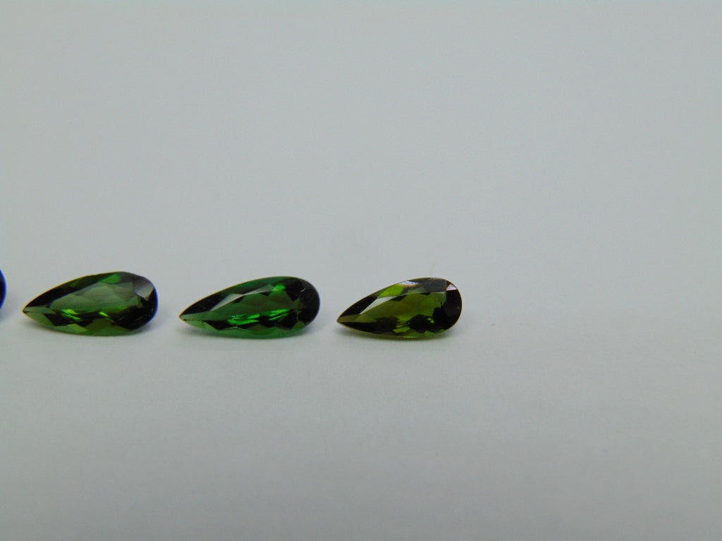 2.90ct Tourmaline 9x5mm 10x4mm 10x4mm 8.5x4mm