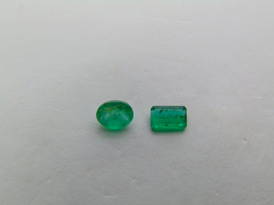 0.86ct Emerald 6x5mm 6x4mm
