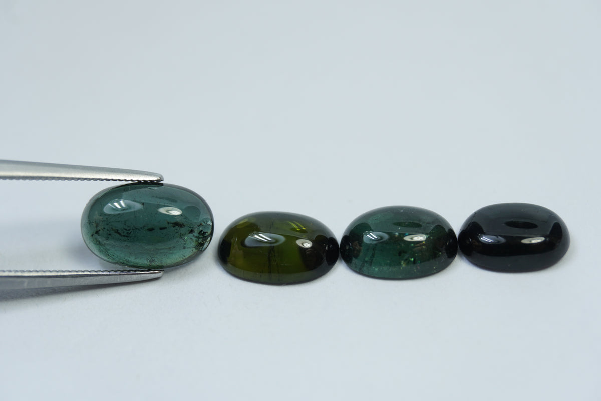 8.05ct Tourmalines Cabochon 11x7mm / 10x7mm / 9.5x7mm / 9x6.5mm