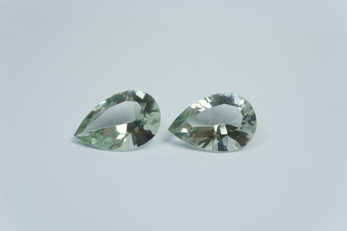 9.35ct Prasiolite pair 15x10mm