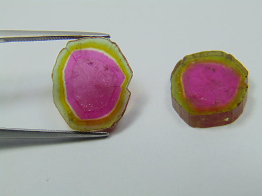 15.75ct Watermelon Tourmaline Pair 16x14mm