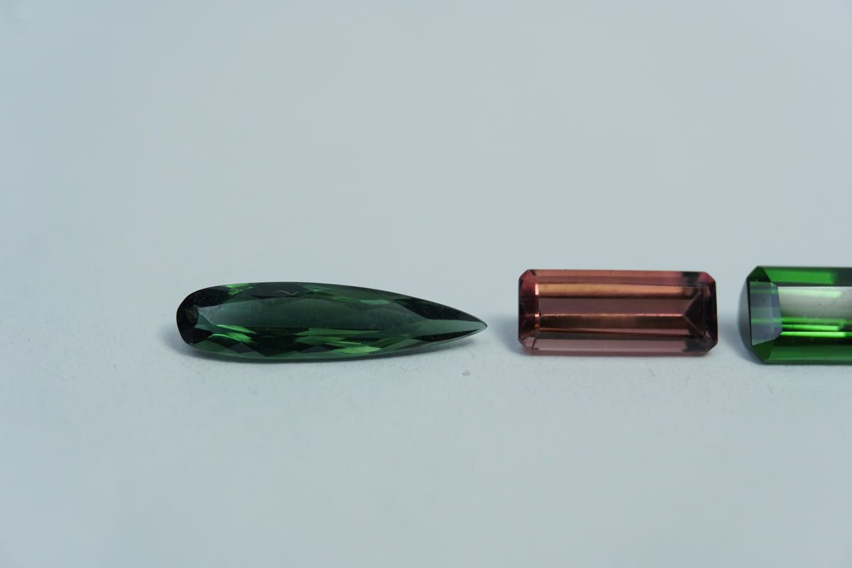 3.95ct Tourmaline mix 16x4mm / 10.5x4mm / 7x5mm