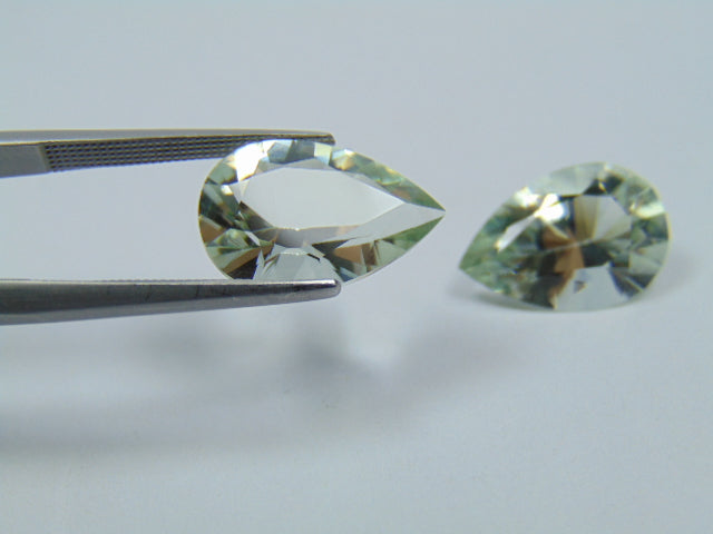 9.95ct Prasiolite Pair 15x10mm