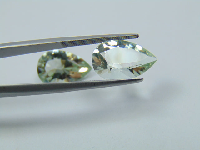 9.95ct Prasiolite Pair 15x10mm