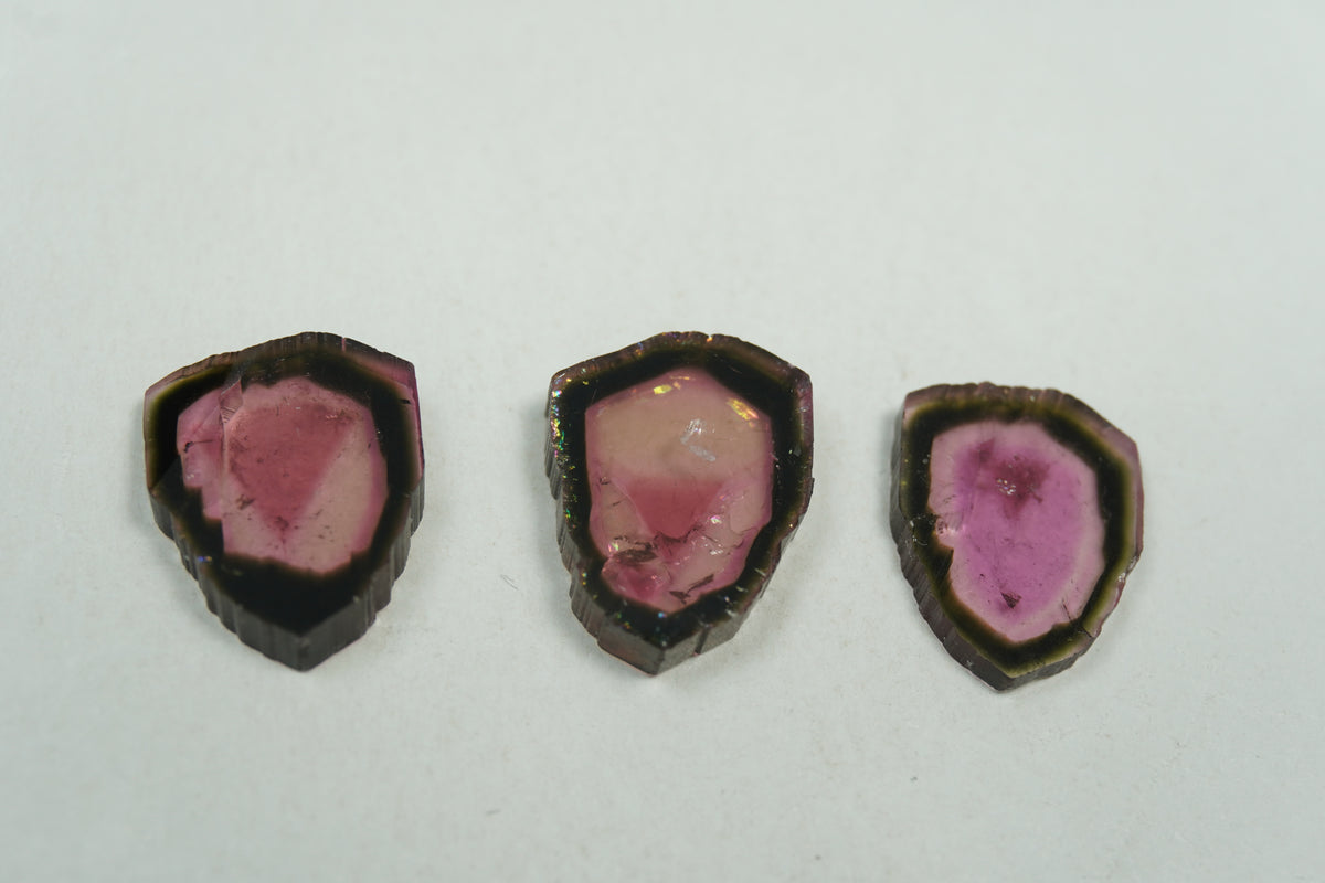 10.45ct Watermelon tourmaline 13x10mm / 12.5x10mm / 12x10mm