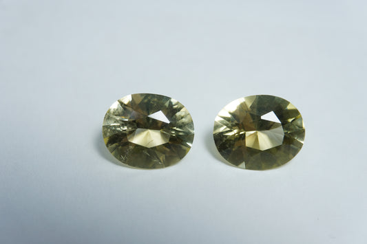 7.40ct Green gold pair 12x10mm