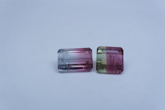 4.15ct Tourmaline bicolor 9x6mm / 7mm