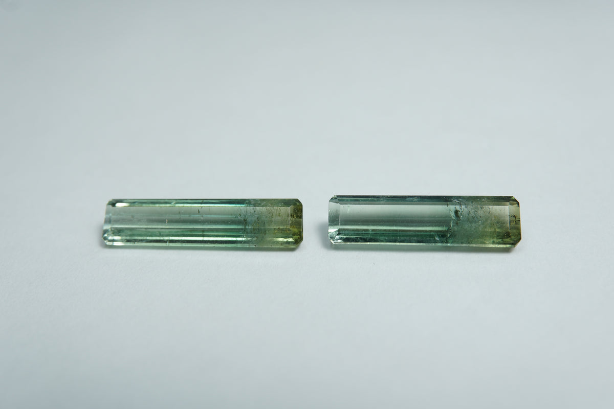 3.87ct Tourmalines bicolor 16x4mm / 15x4mm