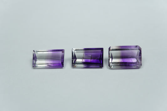 4.28ct Amethyst Bicolor 9x5.5mm / 9x5mm / 9x6mm