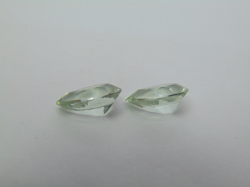 9.55ct Prasiolite Pair 15x10mm