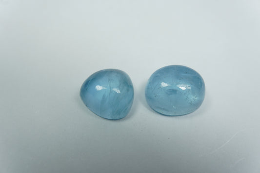 6.30ct Aquamarines cabochon 10x8mm / 9x8.5mm