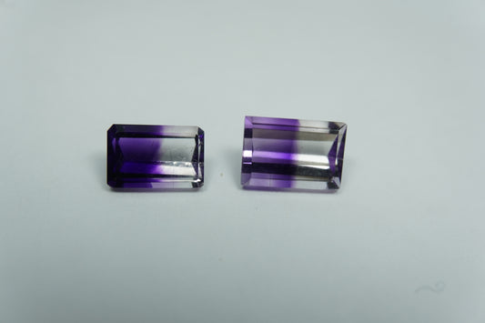 2.60ct Amethysts bicolor 8x5mm / 9x6mm