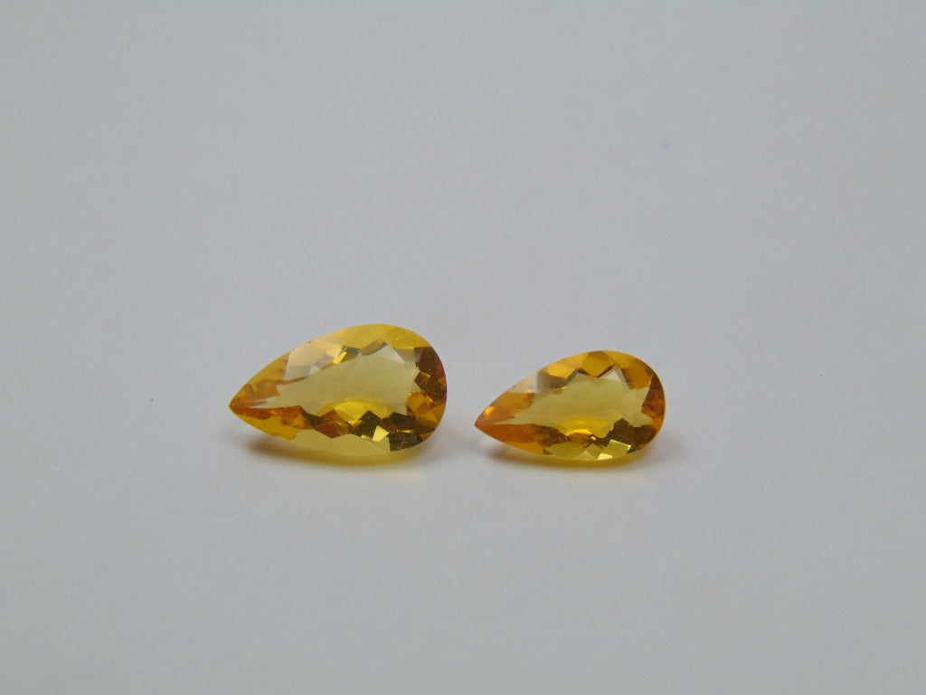 2.50ct Fire Opal 12x7mm 11x6mm