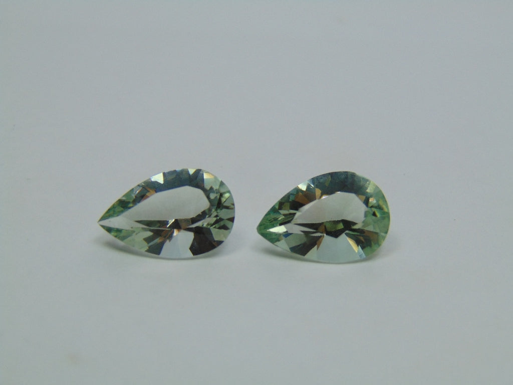 9.20ct Prasiolite Pair 15x10mm