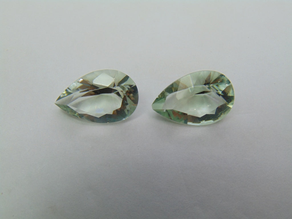 9.20ct Prasiolite Pair 15x10mm