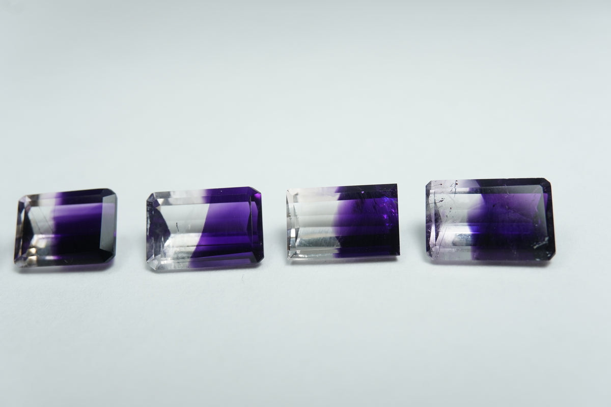 9.35ct Amethyst Bicolor 10x6.5mm / 9.5x6.5mm / 8.5x6mm / 9x6mm / 9x6mm