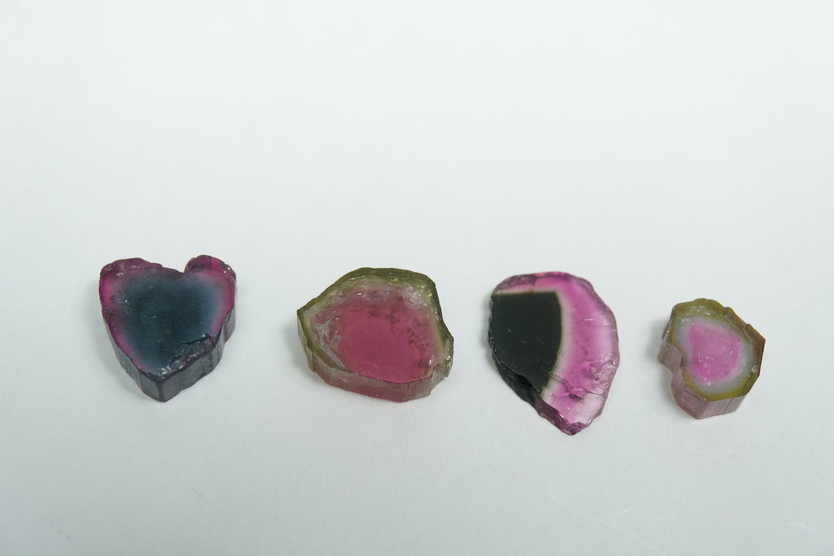8.31ct Watermelon tourmalines 11x8.5mm / 10x8mm / 8.5mm / 7x6mm