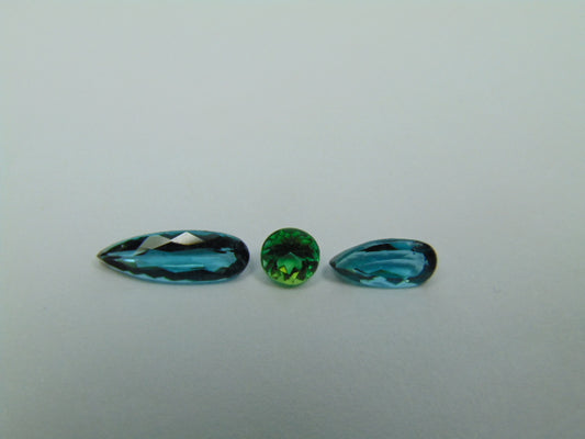 1.84ct Tourmaline 13x4mm 8x4mm 8x4mm