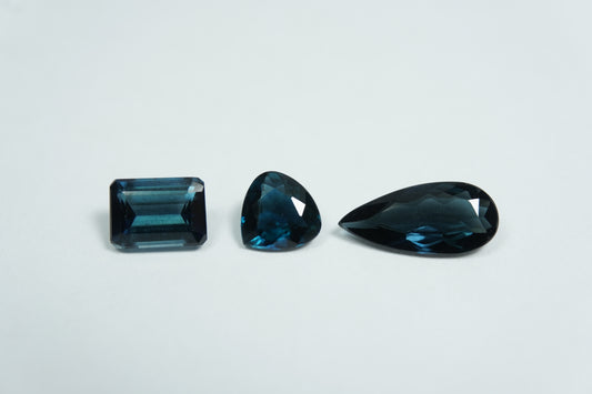 3ct Tourmalines blue 11x5mm / 7x5mm / 6mm