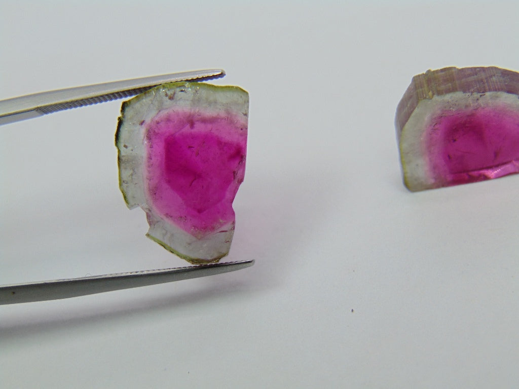 19.35ct Watermelon Tourmaline Pair 17x13mm