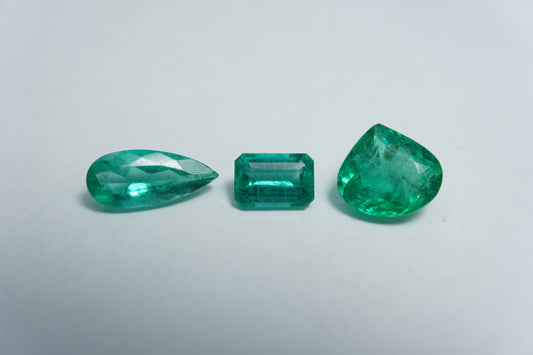 2.60ct Emerald 10x4.5mm / 8x7.5mm / 6x4mm