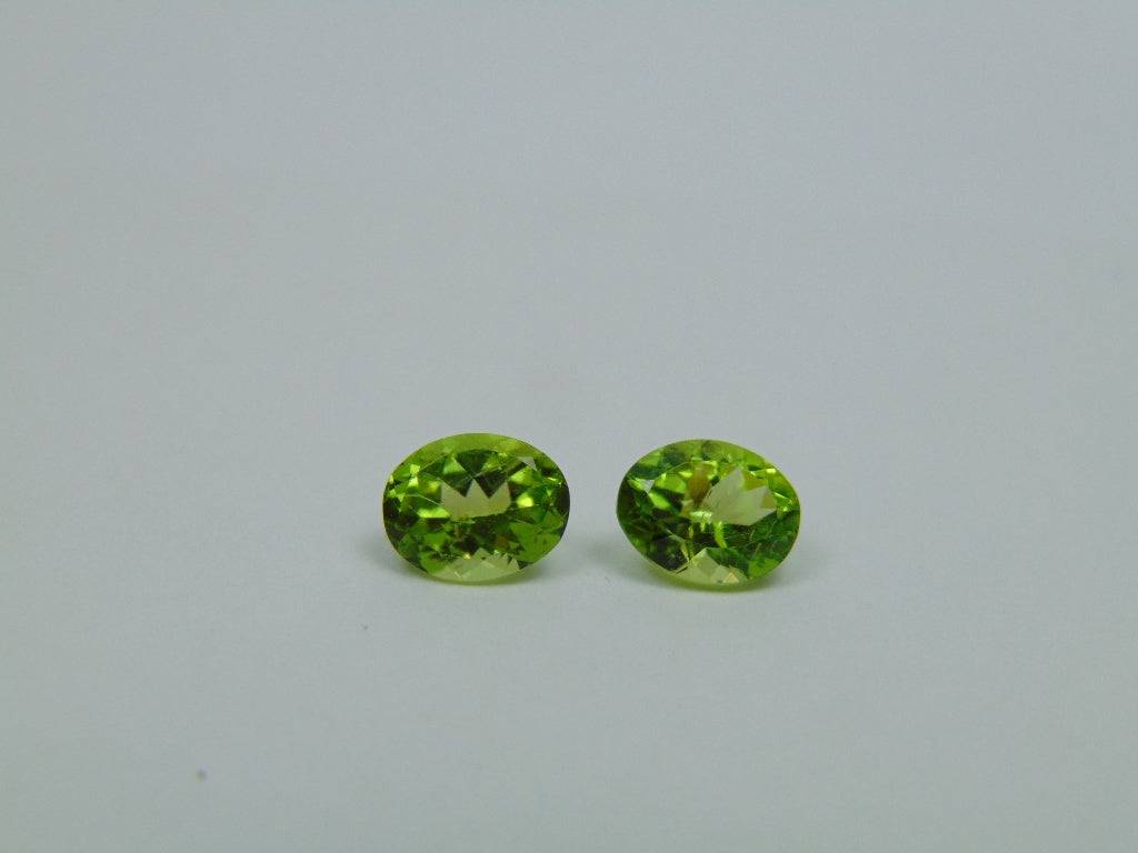 4.15ct Peridot Pair 9x7mm