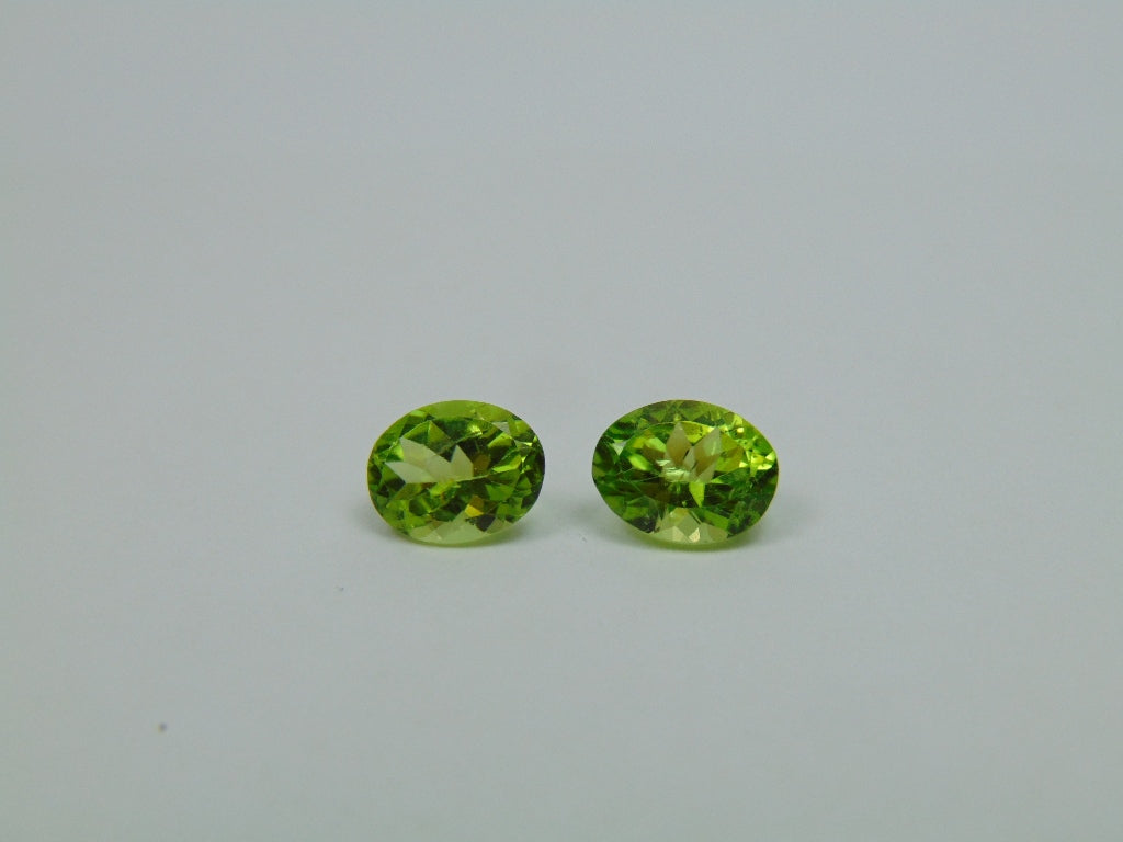 4.15ct Peridot Pair 9x7mm