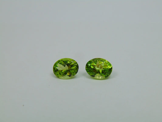 4.15ct Peridot Pair 9x7mm