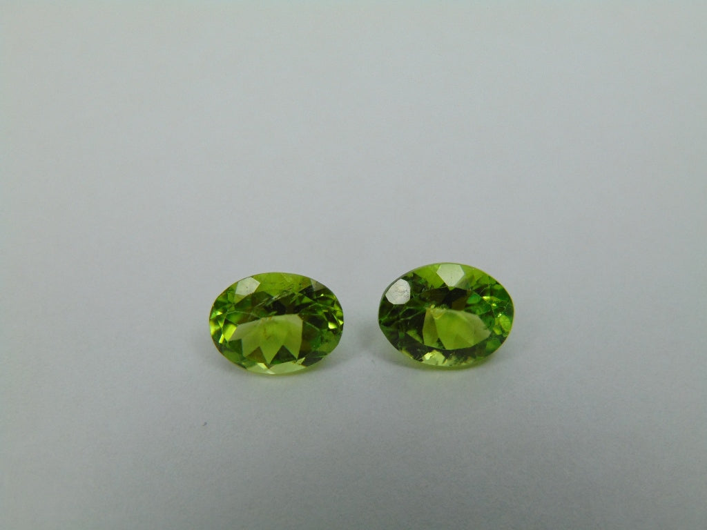 4.15ct Peridot Pair 9x7mm