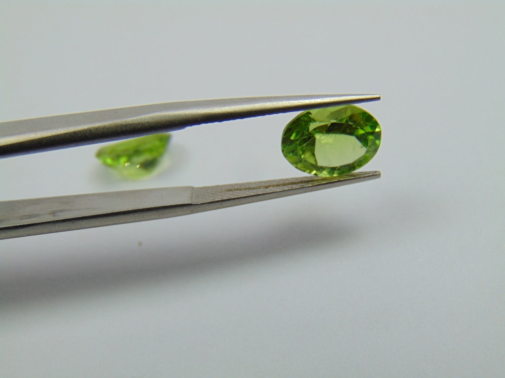 4.15ct Peridot Pair 9x7mm