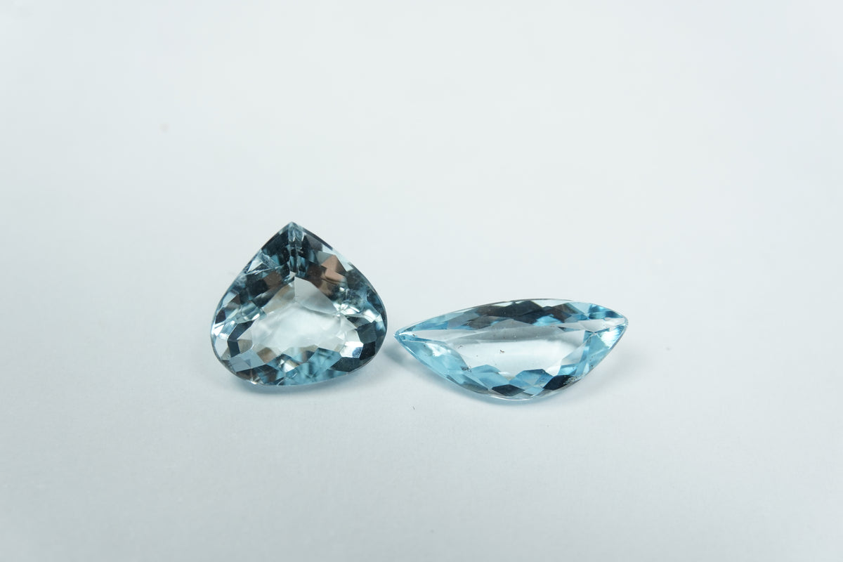 2.91ct Aquamarines 12x5mm / 9x8mm