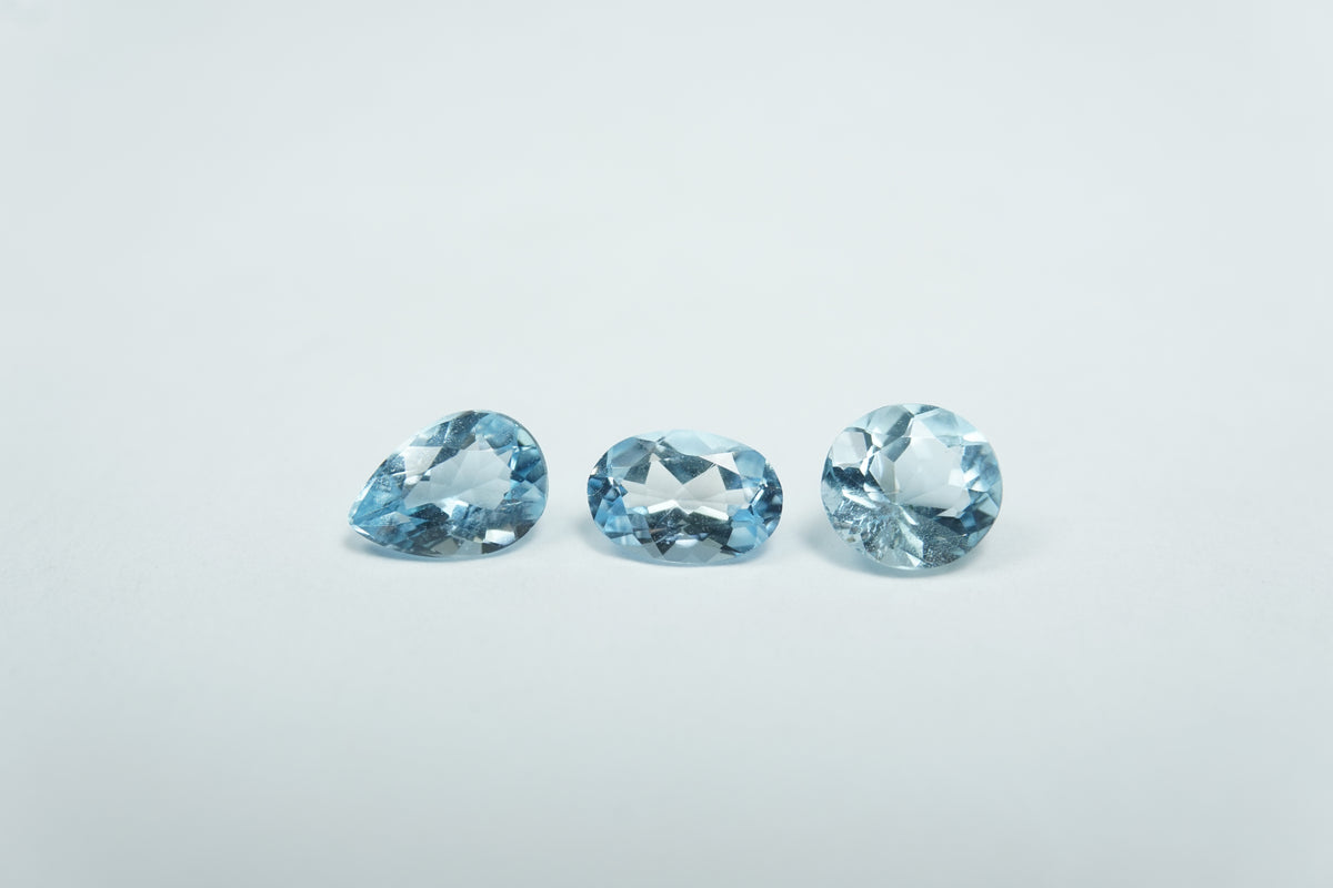 1.33ct Aquamarines 6x4mm / 6x4.5mm / 5x5.5mm