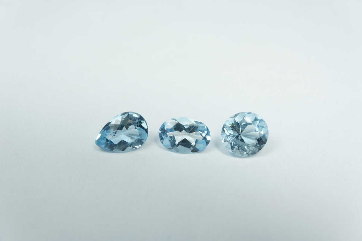 1.33ct Aquamarines 6x4mm / 6x4.5mm / 5x5.5mm