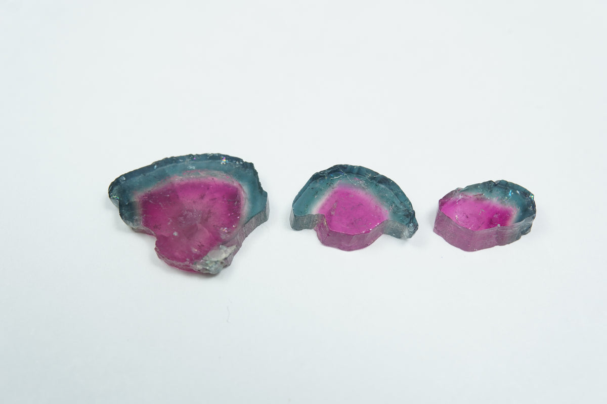 9.45ct Watermelon tourmalines 14x13mm / 11x8mm / 10x7mm