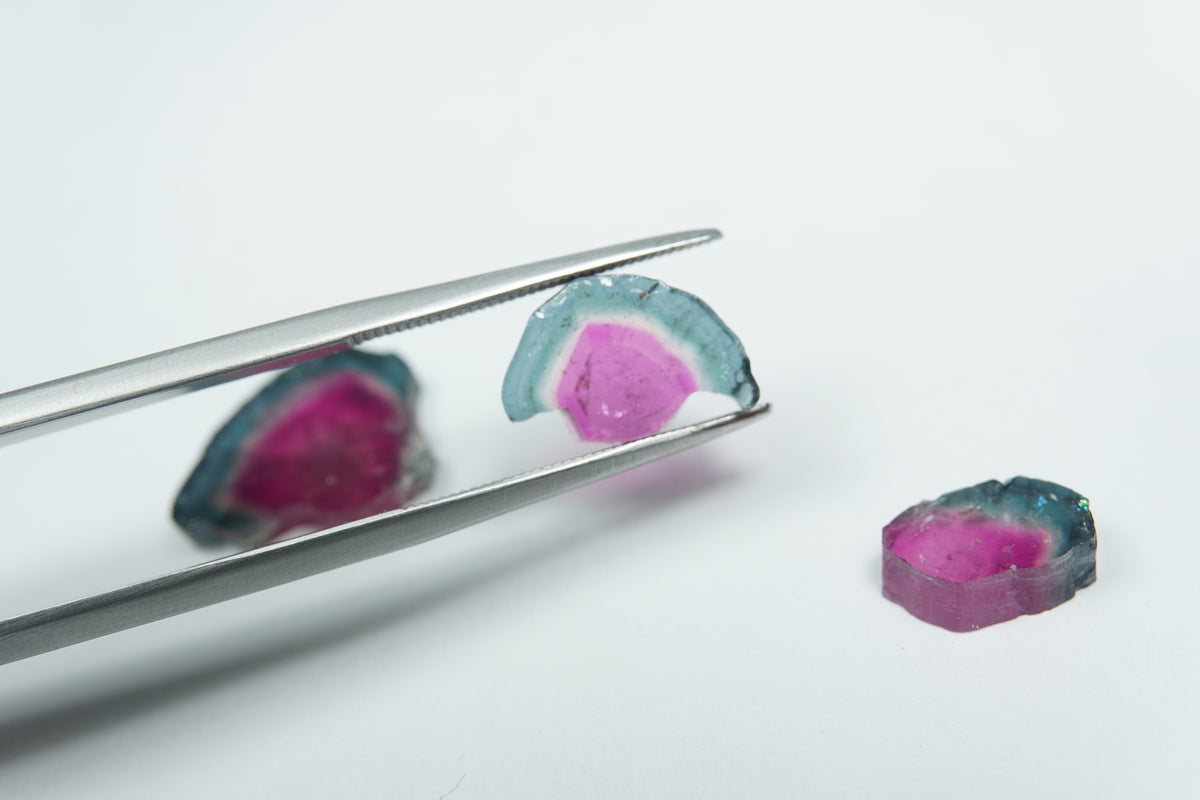 9.45ct Watermelon tourmalines 14x13mm / 11x8mm / 10x7mm