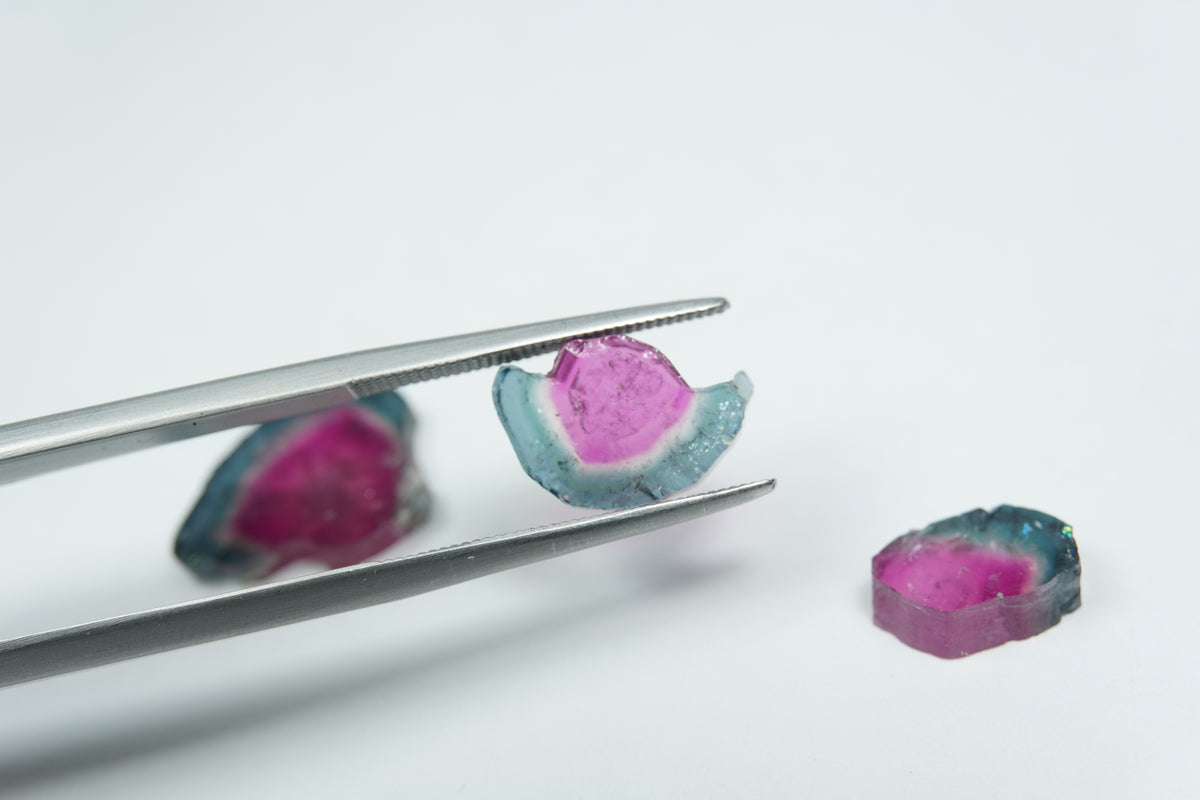 9.45ct Watermelon tourmalines 14x13mm / 11x8mm / 10x7mm