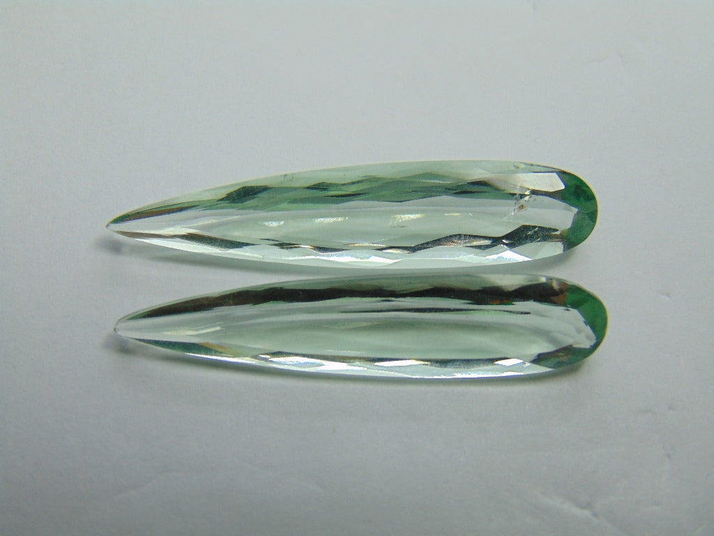 19ct Prasiolite Pair 37x8mm