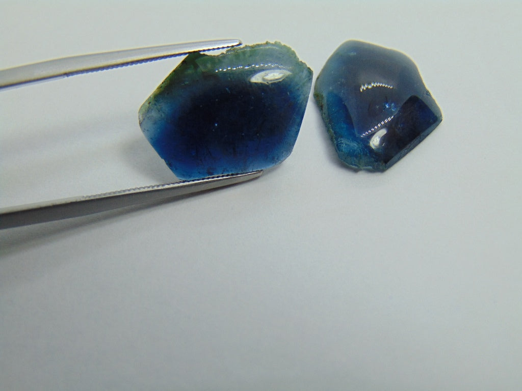 16.10ct Tourmaline Cabochon Bicolor Pair 18x13mm