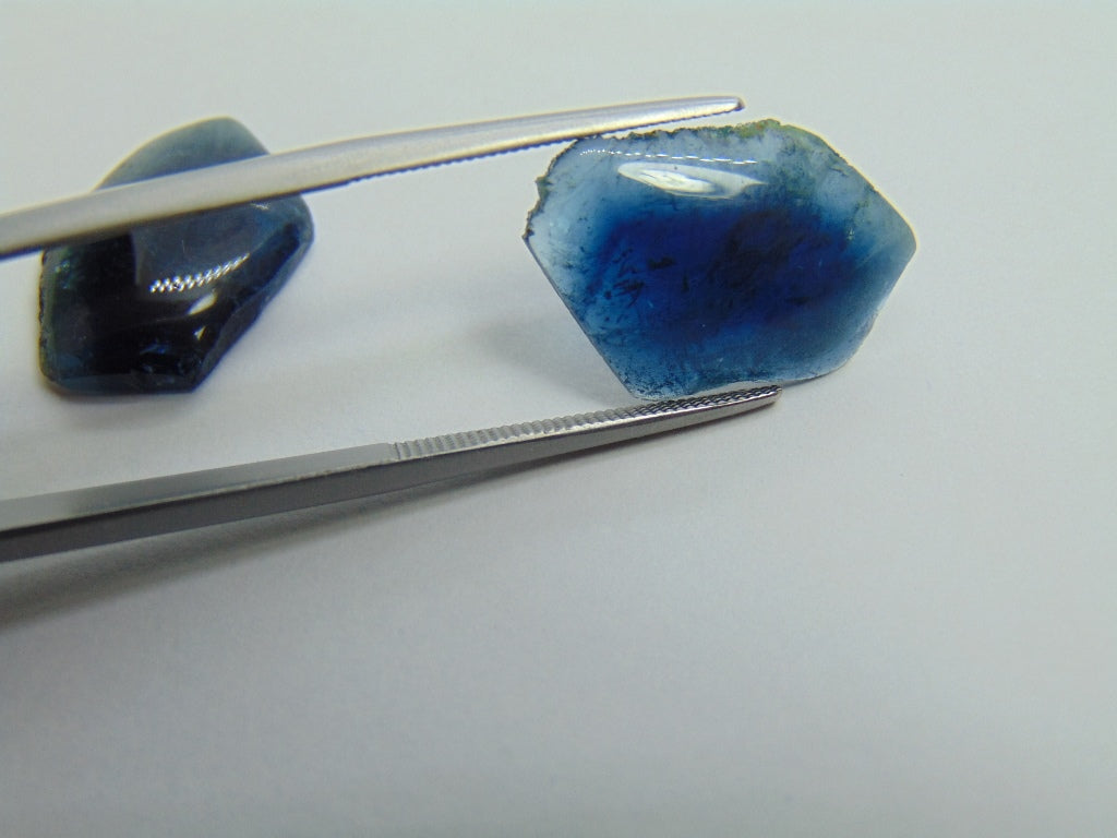 16.10ct Tourmaline Cabochon Bicolor Pair 18x13mm