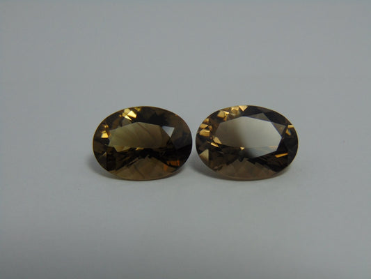 15.50cts Quartz (Smoky) Pair