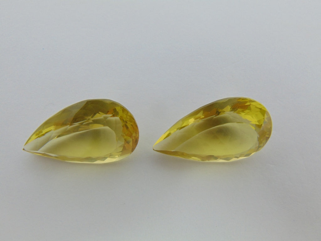 33.90cts Quartz (Green Gold) Pair