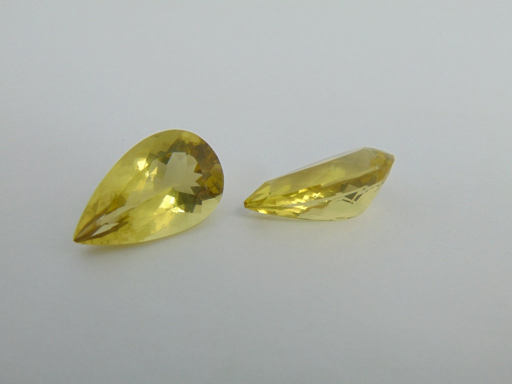 33.90cts Quartz (Green Gold) Pair