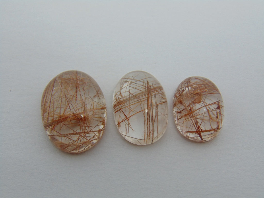 43.20ct Rutile Red Cabochon 20x15mm 18x13mm 16x12mm