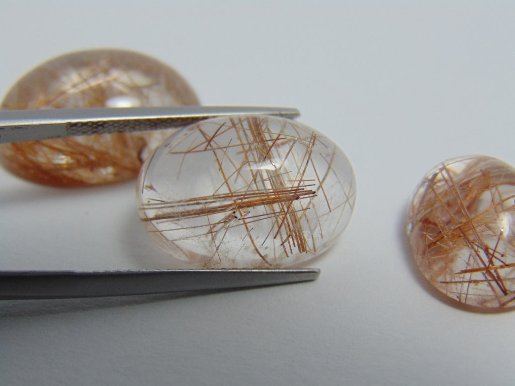 43.20ct Rutile Red Cabochon 20x15mm 18x13mm 16x12mm