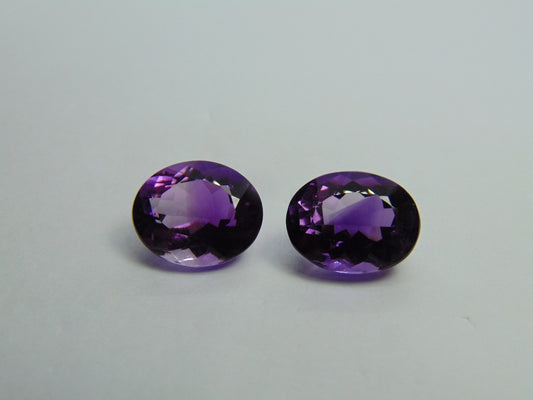 19.19ct Amethyst Bicolor Pair 15x13mm