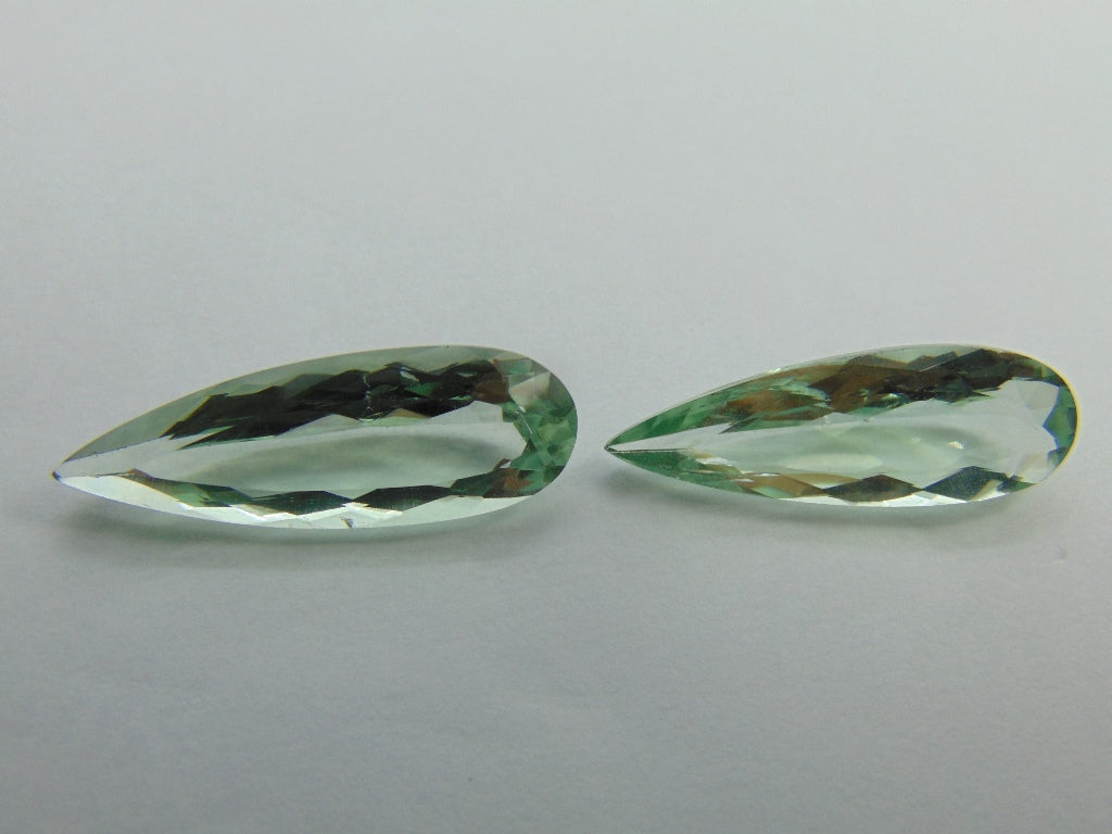 14.60ct Prasiolite Pair 25x8mm
