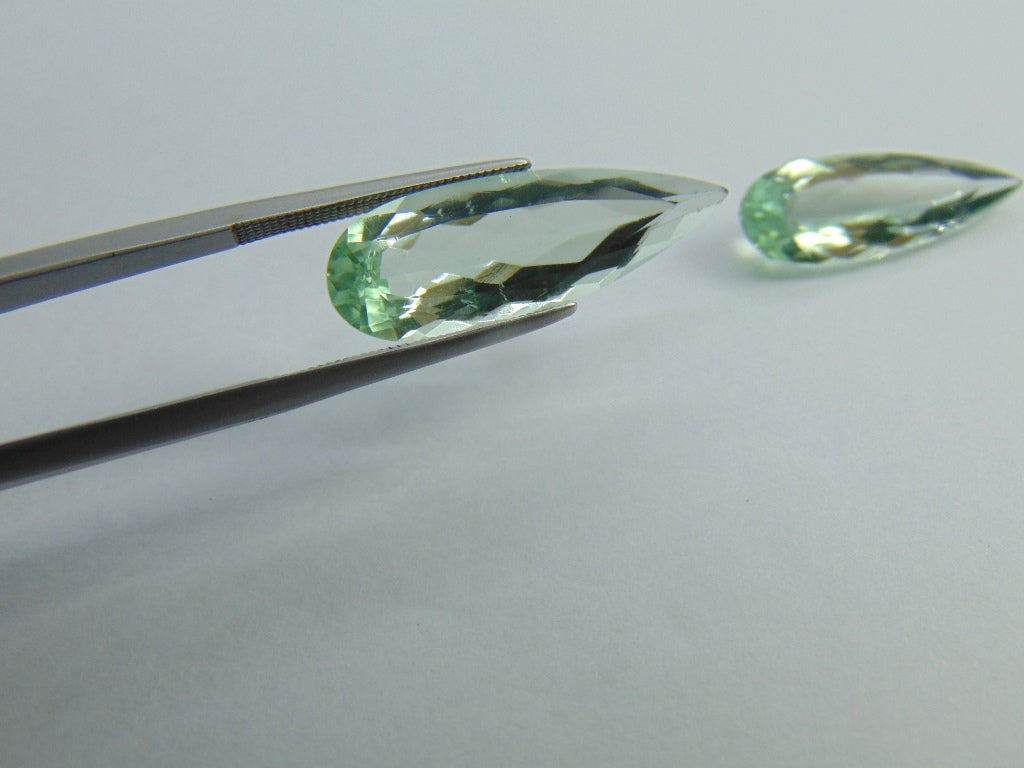 14.60ct Prasiolite Pair 25x8mm